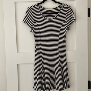 Black and white striped dress
